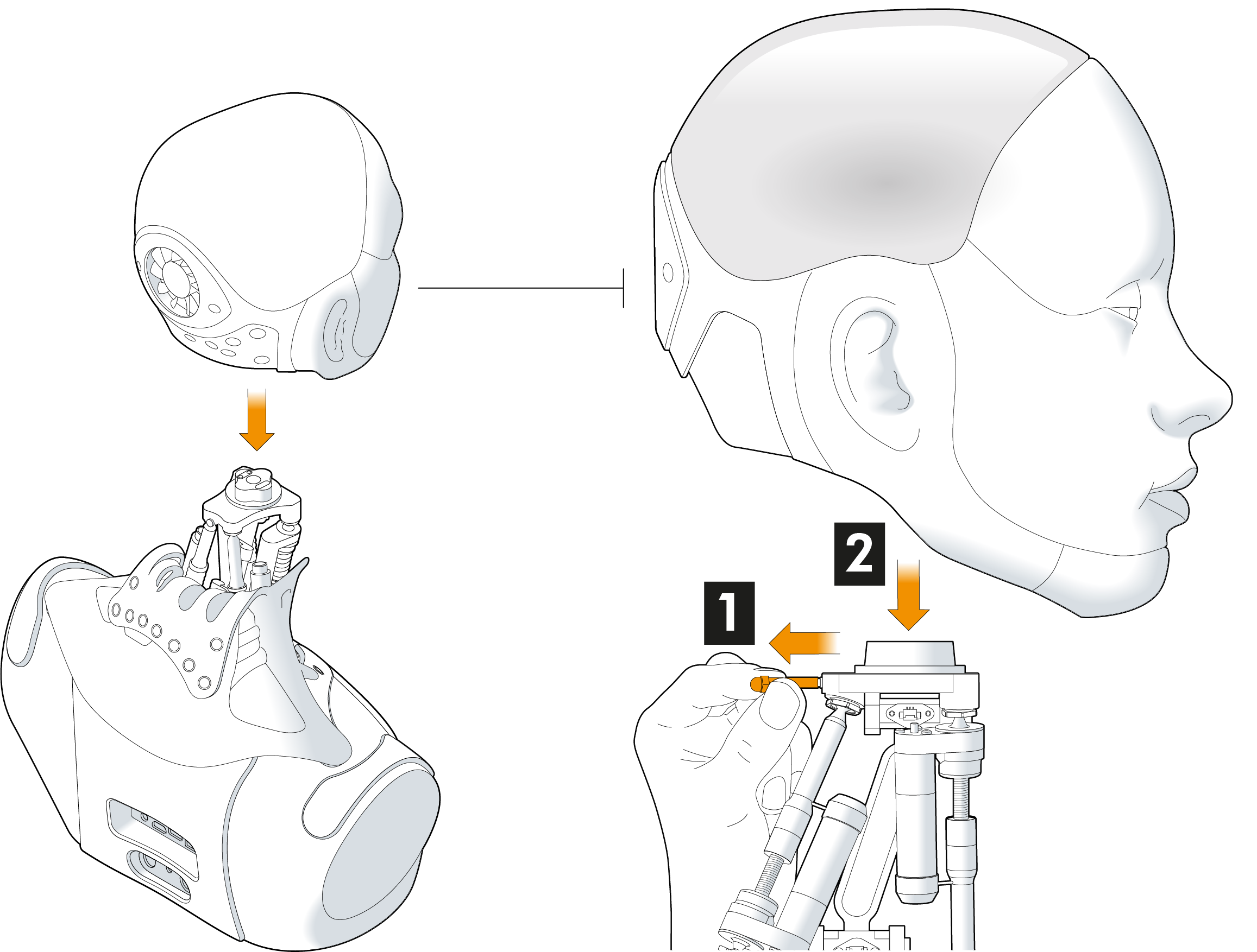 Robot control panel: push button