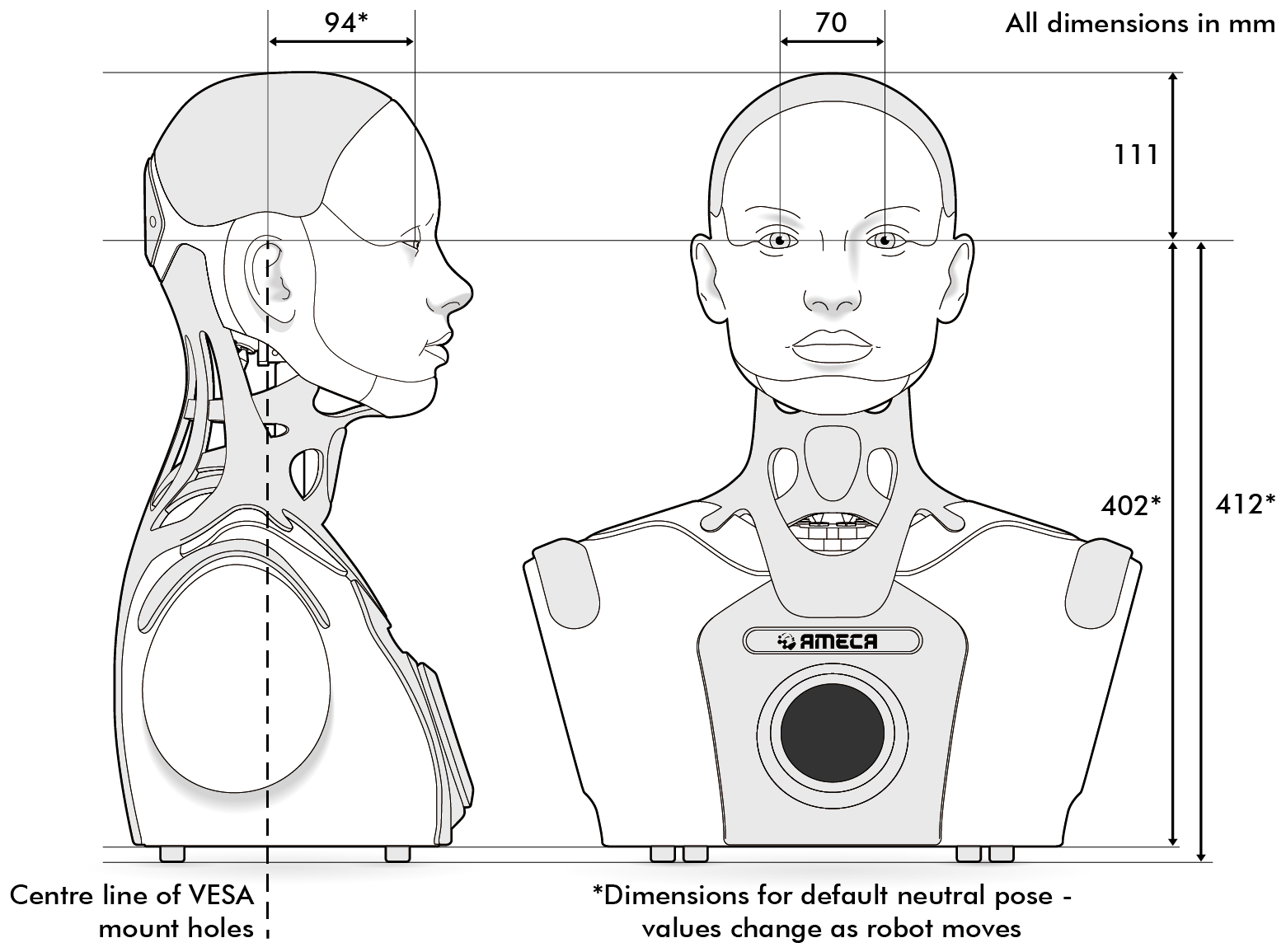 Robot baseplate dimensions