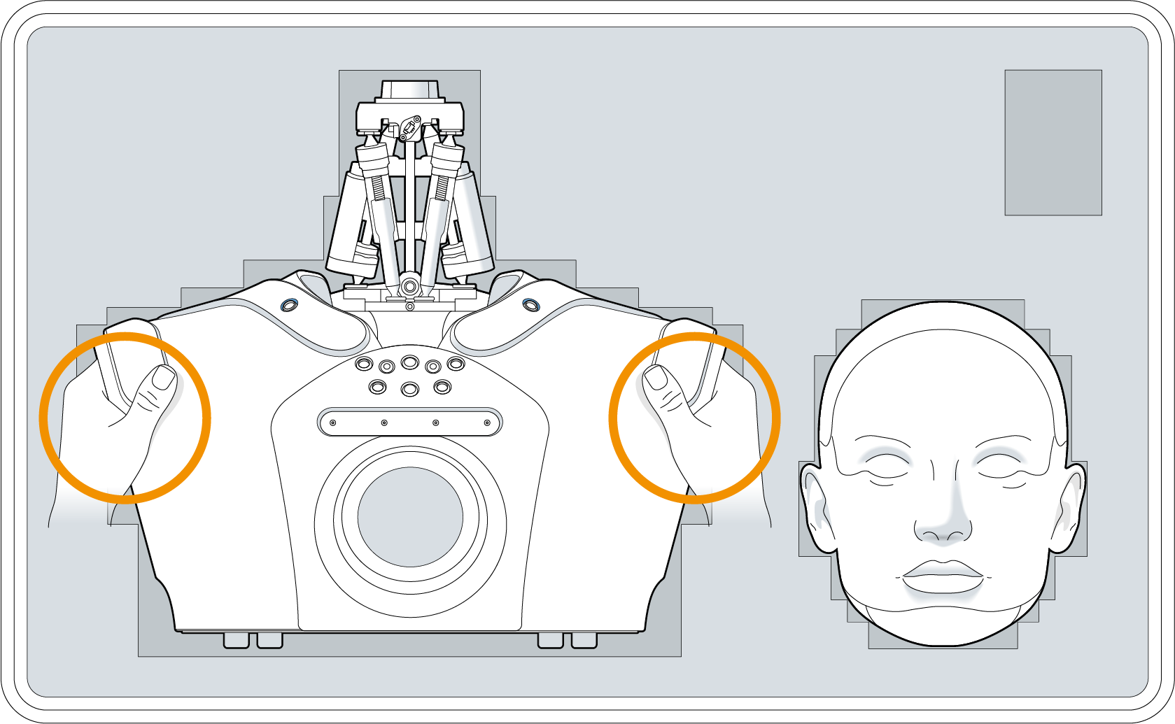 Robot control panel: push button