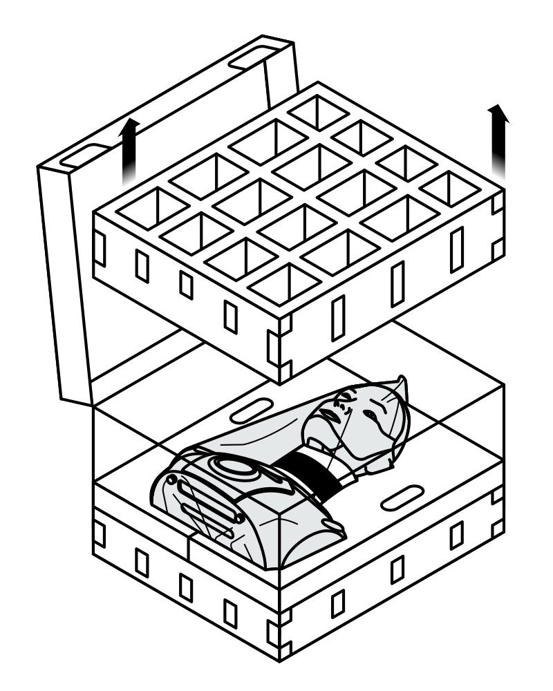 Take out top foam layer