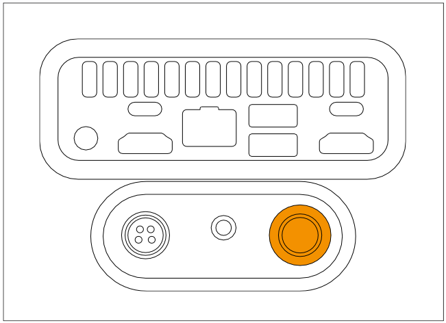 Robot control panel: push button