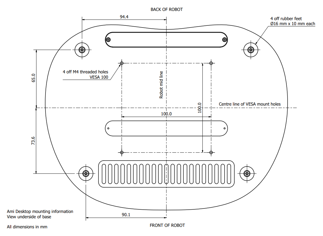 Robot baseplate dimensions