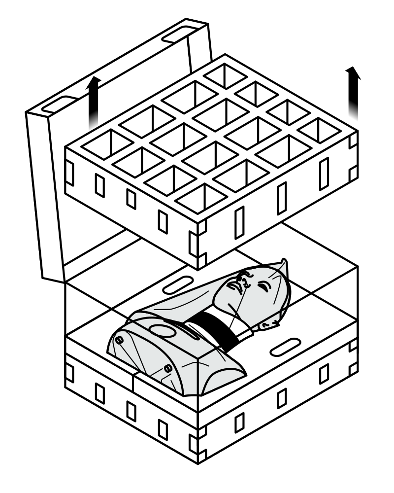 Take out top foam layer
