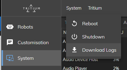 Logs Download Screenshot